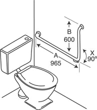 Type 86 - 32mm 90 Deg WC Stainless Steel Grab Rail - Left Hand