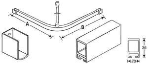 Heavy Duty L-Shaped Shower Curtain Track  - 1200x1200