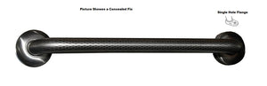 DK-SH - 32mm Diamond Embossed (Deco Knurled) Stain Stainless Steel Grab Rail - Single Hole Flange