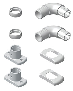 HA11 - 32mm Oblong Flange & Cover for Vertical Use - Pair