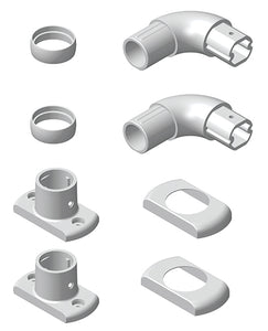 HA12 - 32mm Oblong Flange & Cover for Horizontal Use - Pair