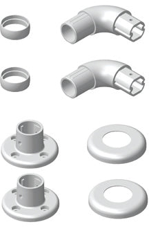 HA1 - 32mm x 90 Deg Elbows, Flange and Cover - Pair