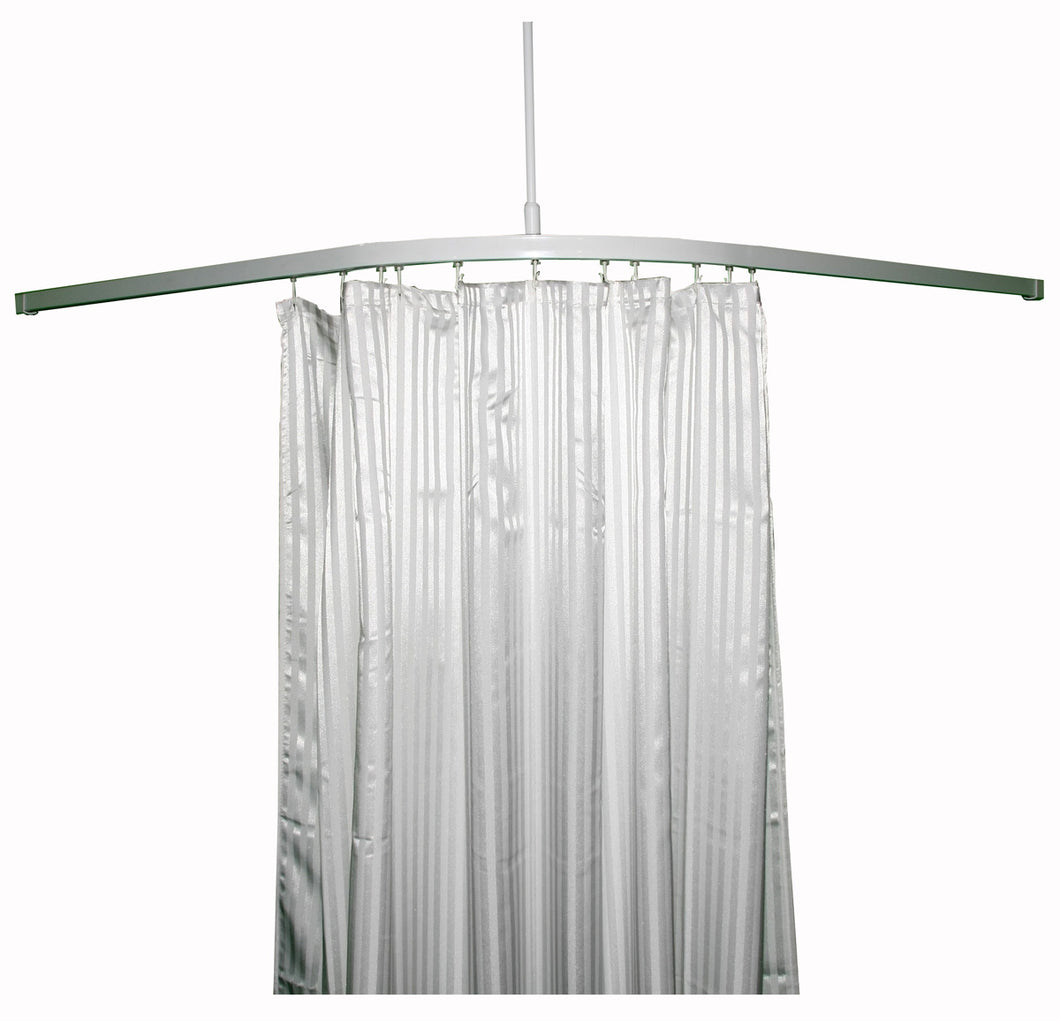 White Striped 100% Polyester (Weighted) Shower Curtains