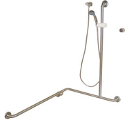 Type 256 & 257 - 32mm Stainless Steel Shower Grab Rail Concealed Fixing incl. M3 MF Hand Shower Kit & 391 Hand Shower Bracket